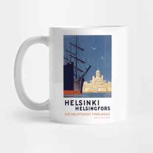 Vintage Travel Poster Finland Helsinki Mug